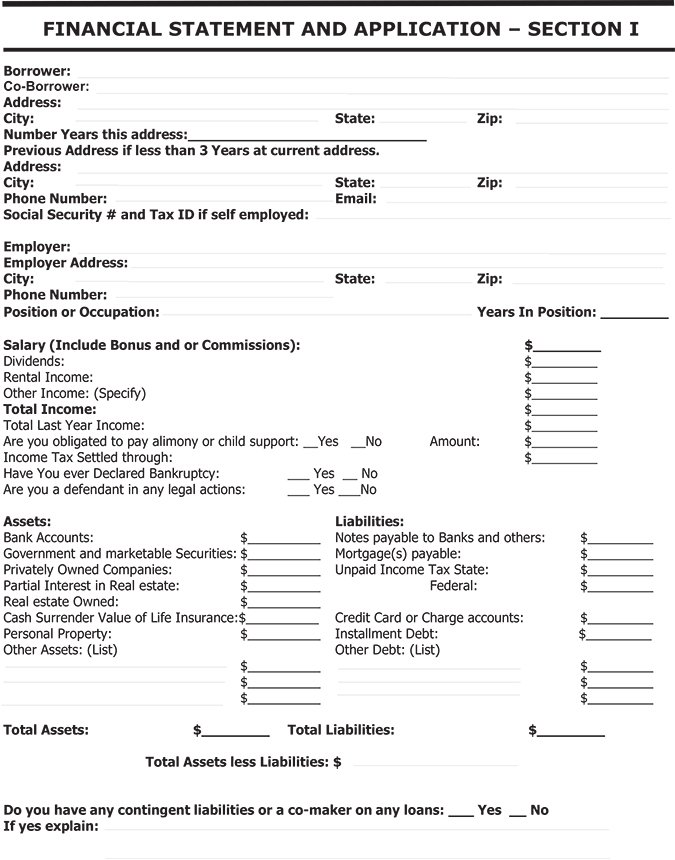 aircraft loan application
