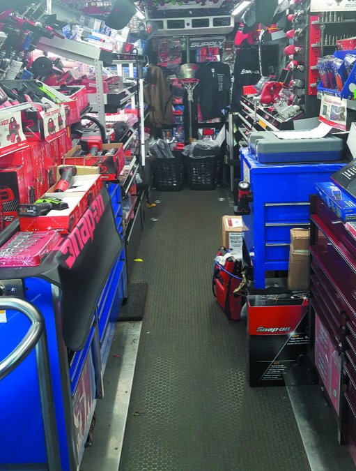 snap on truck inside