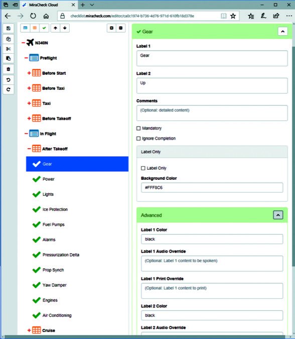 checklist editor