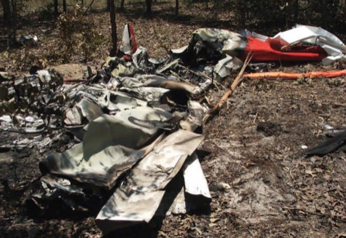 8 Piper Sport Crash in Woods
