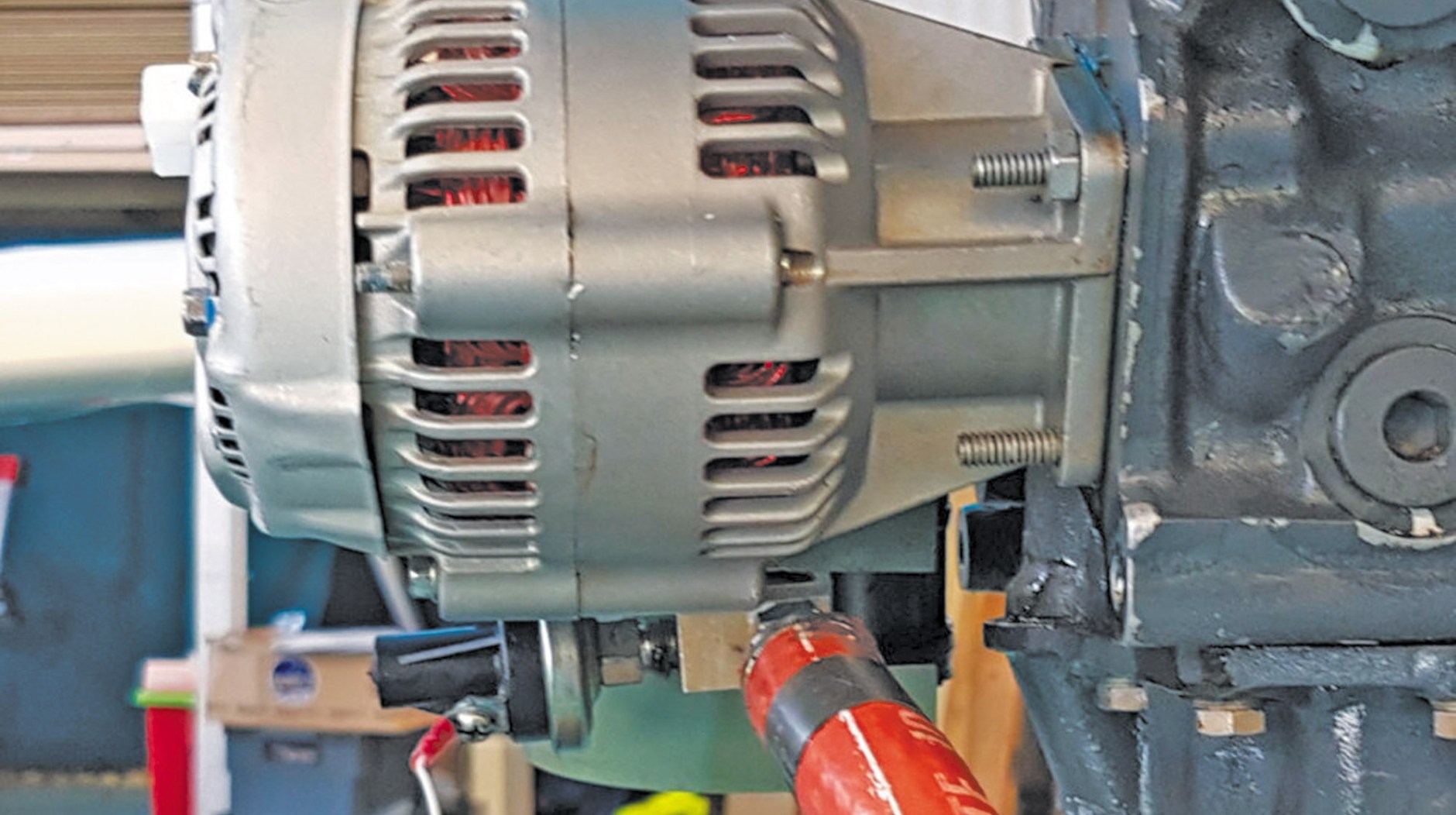A B&C standby alternator installed for testing.