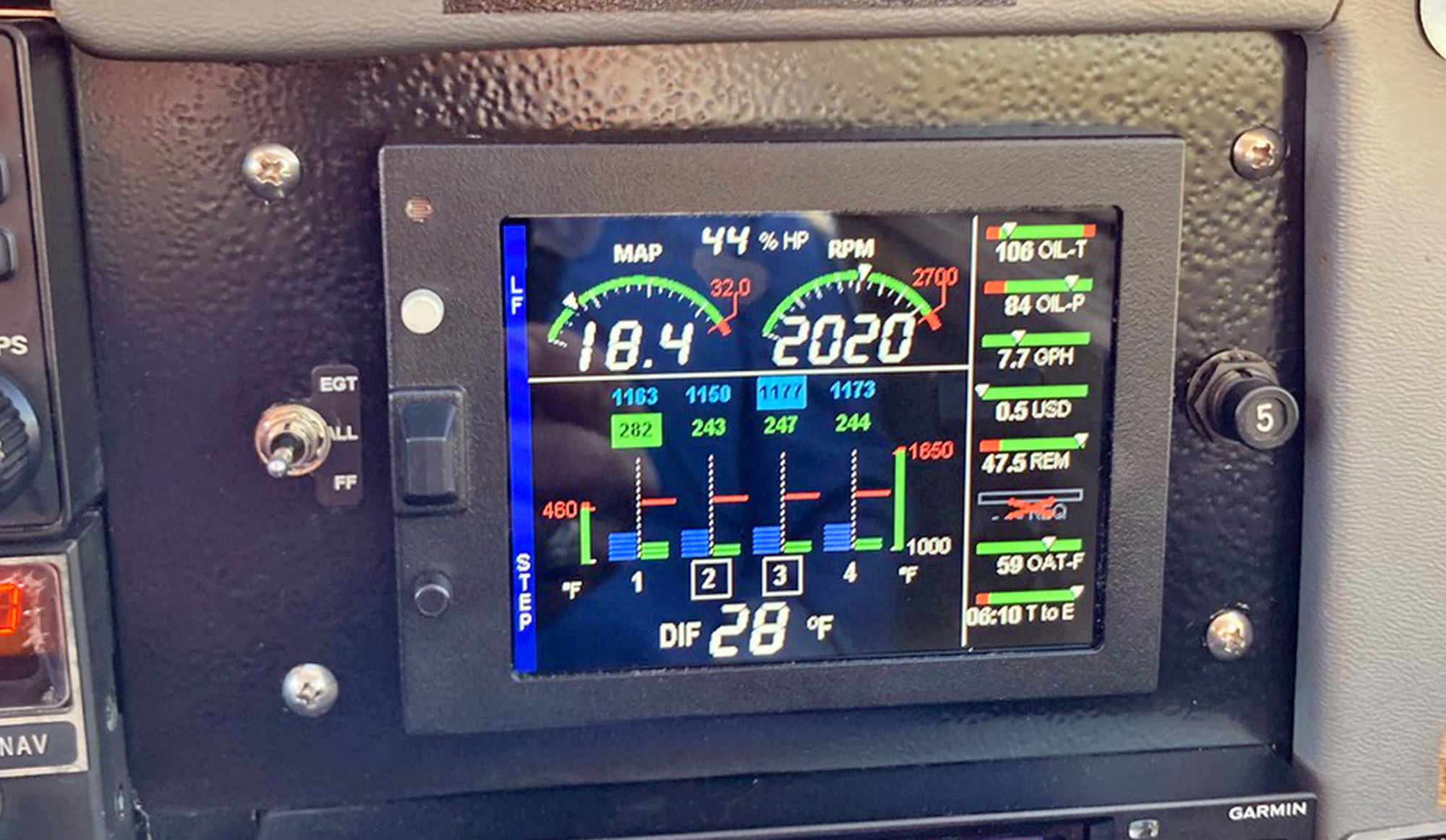JPI engine monitor display