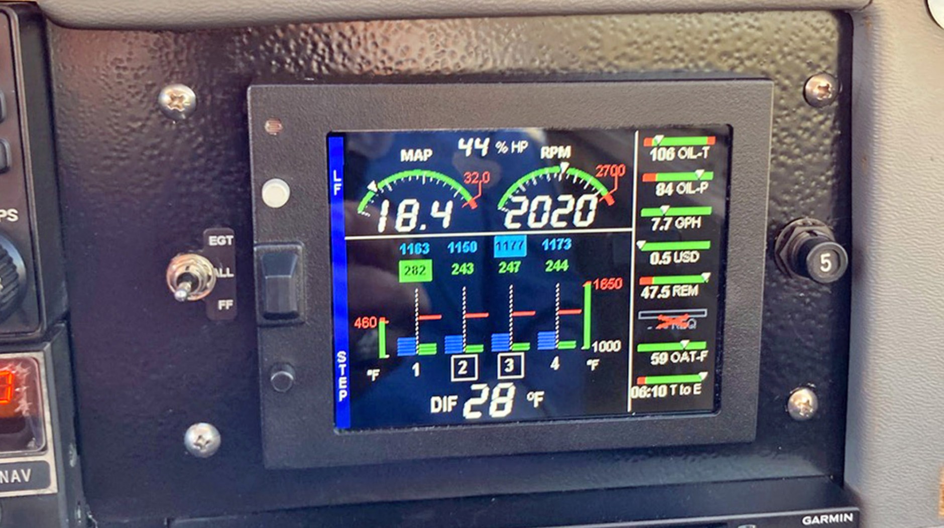 JPI engine monitor display