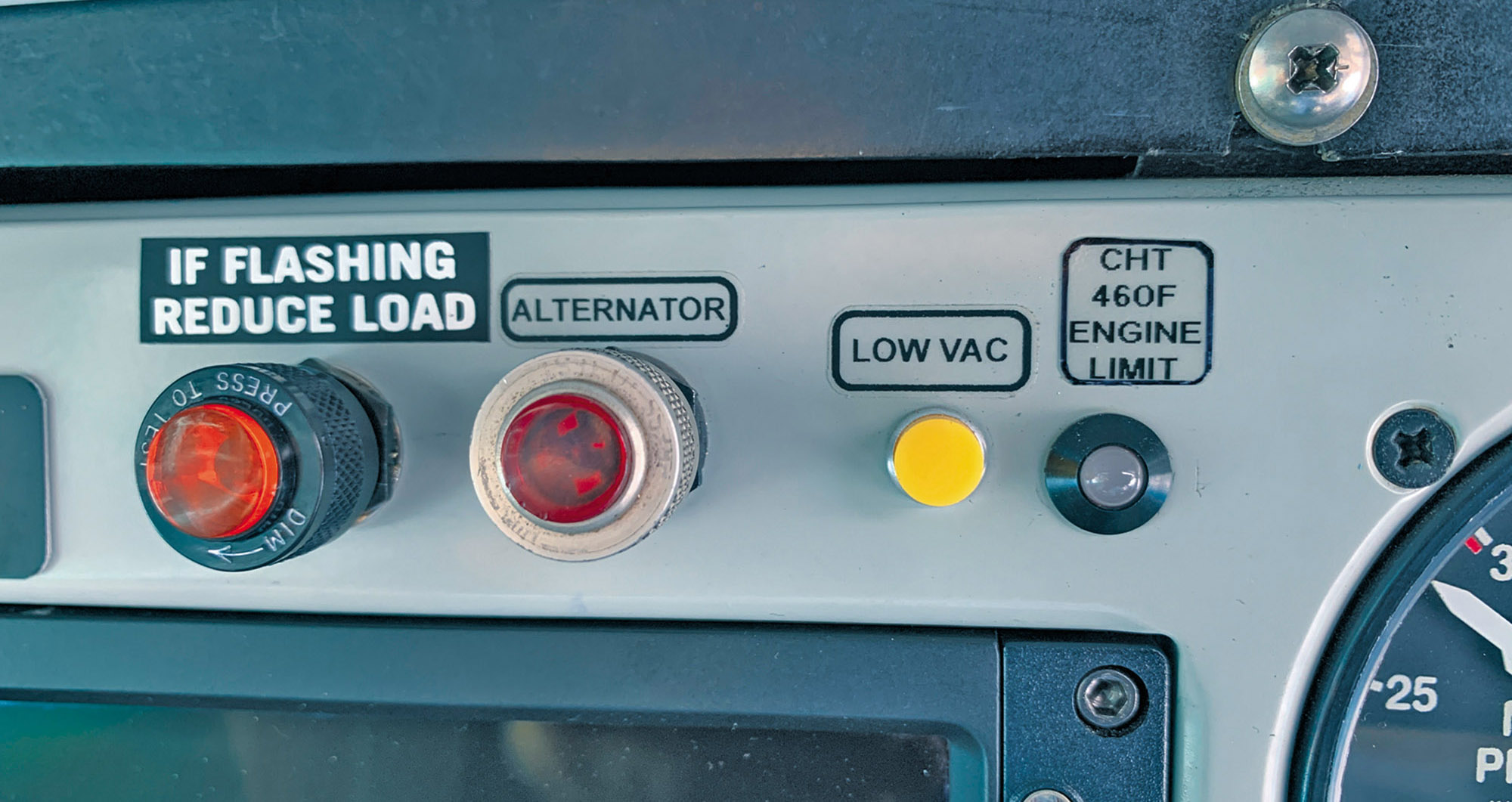 annunciator light flashes if the standby alternator system is seeing an electrical demand that is too high.